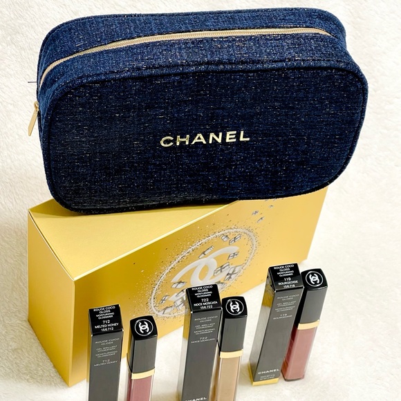 CHANEL LUXURY GIFT SET / POUCH & LIPGLOSS - Picture 6 of 14